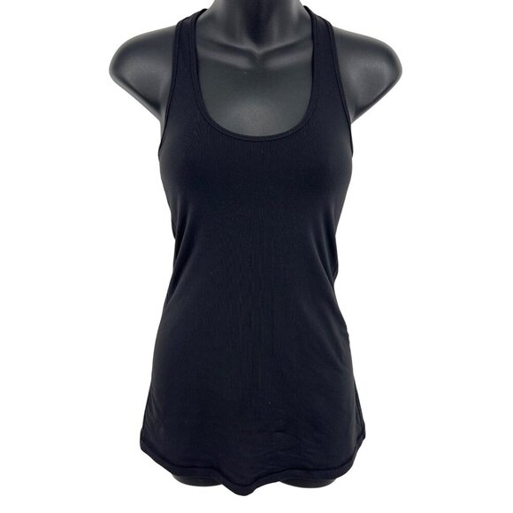 Lululemon Black Racerback Tank Top Built In Bra Size 4 6 Sleeveless Athletic EUC - Picture 1 of 4